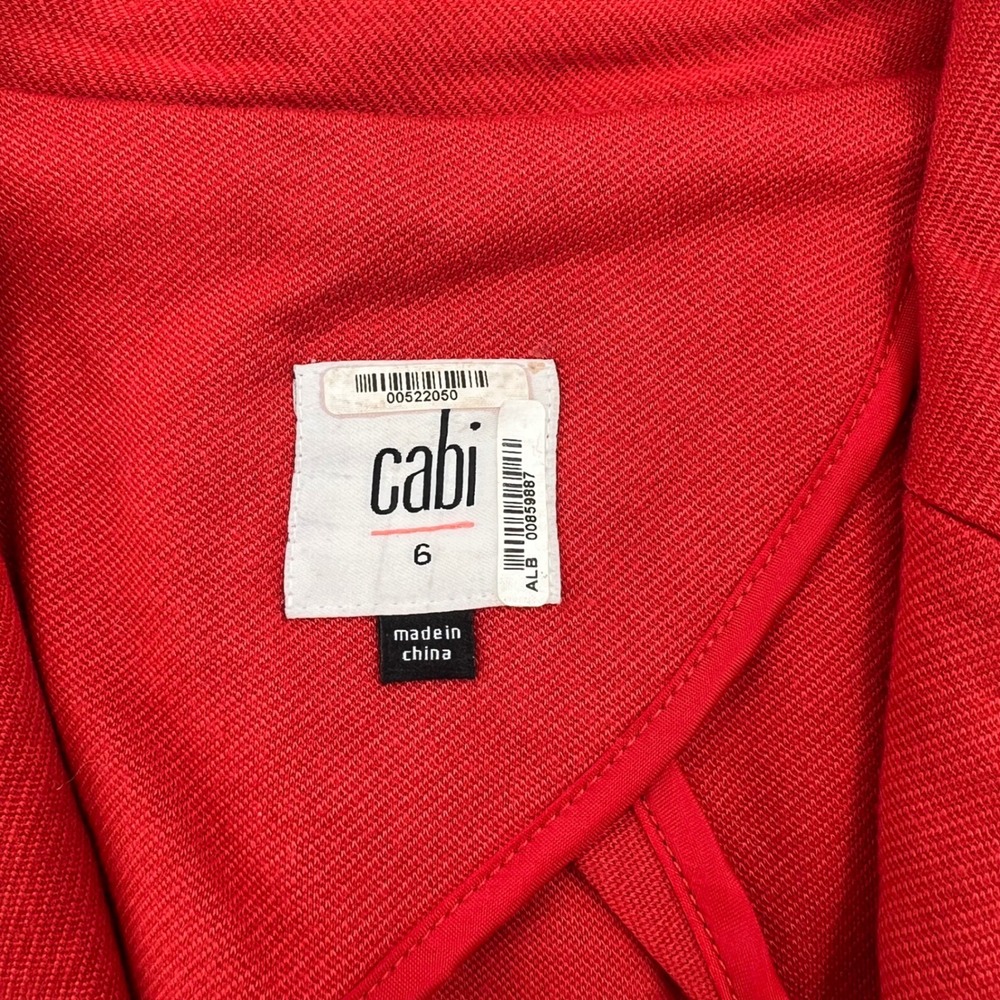 Cabi Playdate Jacket Red Blazer Utility Pocket Stretch Womens Size 6 Office - Picture 4 of 9